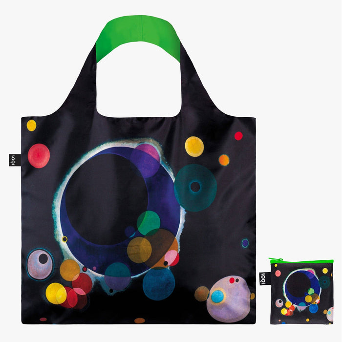 LOQI LLC - WASSILY KANDINSKY Several Circles Neon Green Recycled Bag