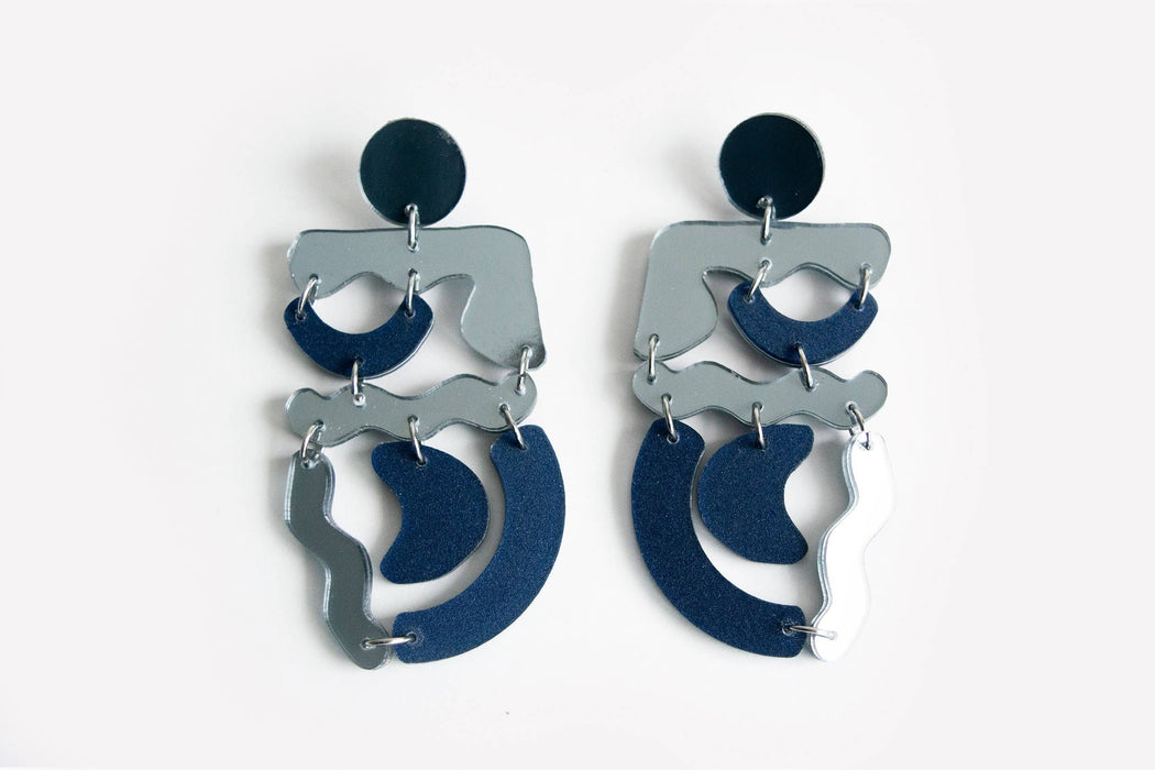 Ecoresin Squiggle Mania Earrings: Nude Solar - PMA Store at the Portland Museum of Art, Maine