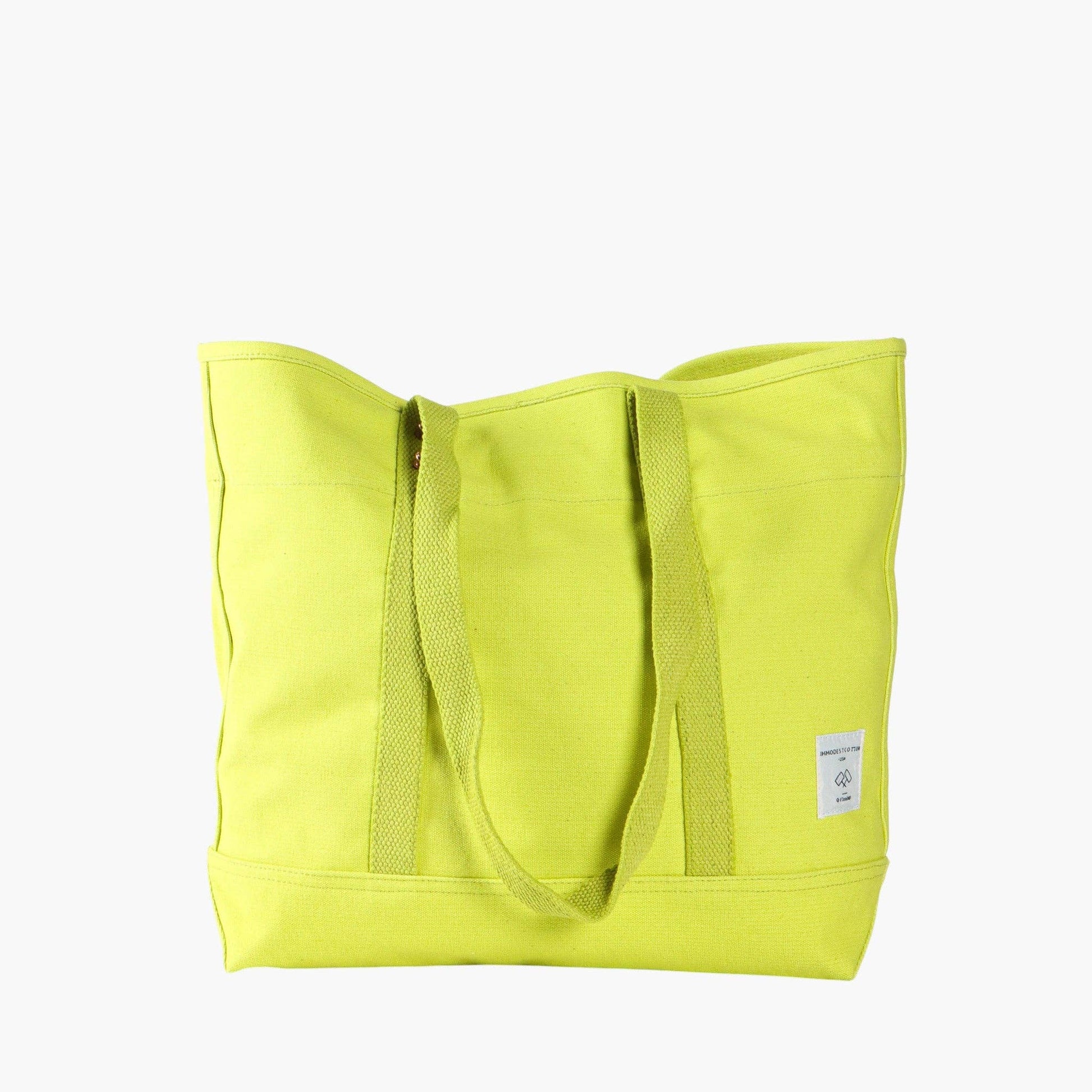 IMMODEST COTTON - Small East West Tote | Lime - PMA Store at the Portland Museum of Art, Maine