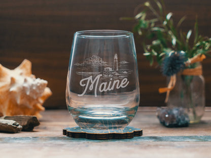 Benoit's Design Co. - Maine State Drinking Glasses: Beer Can ~16 oz - PMA Store at the Portland Museum of Art, Maine