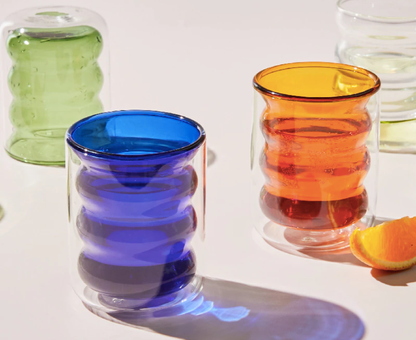 Colored Double Layer Glass Cup: Amber - PMA Store at the Portland Museum of Art, Maine