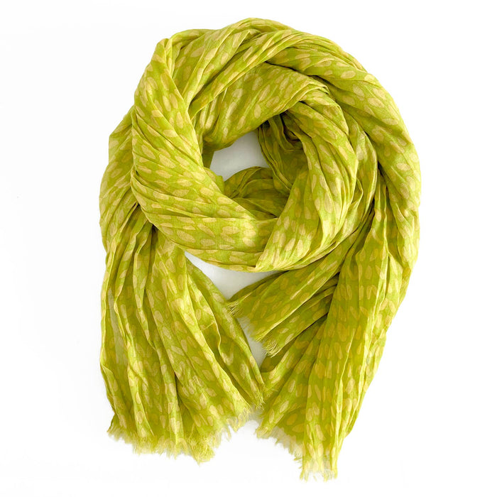 See Design - Cotton Scarf: Speck Green/Citrus