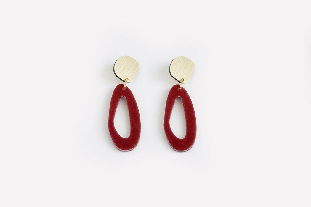 dconstruct - Ecoresin Earrings - Fluid Oval Drop: Fleur Vitamin C / Gold