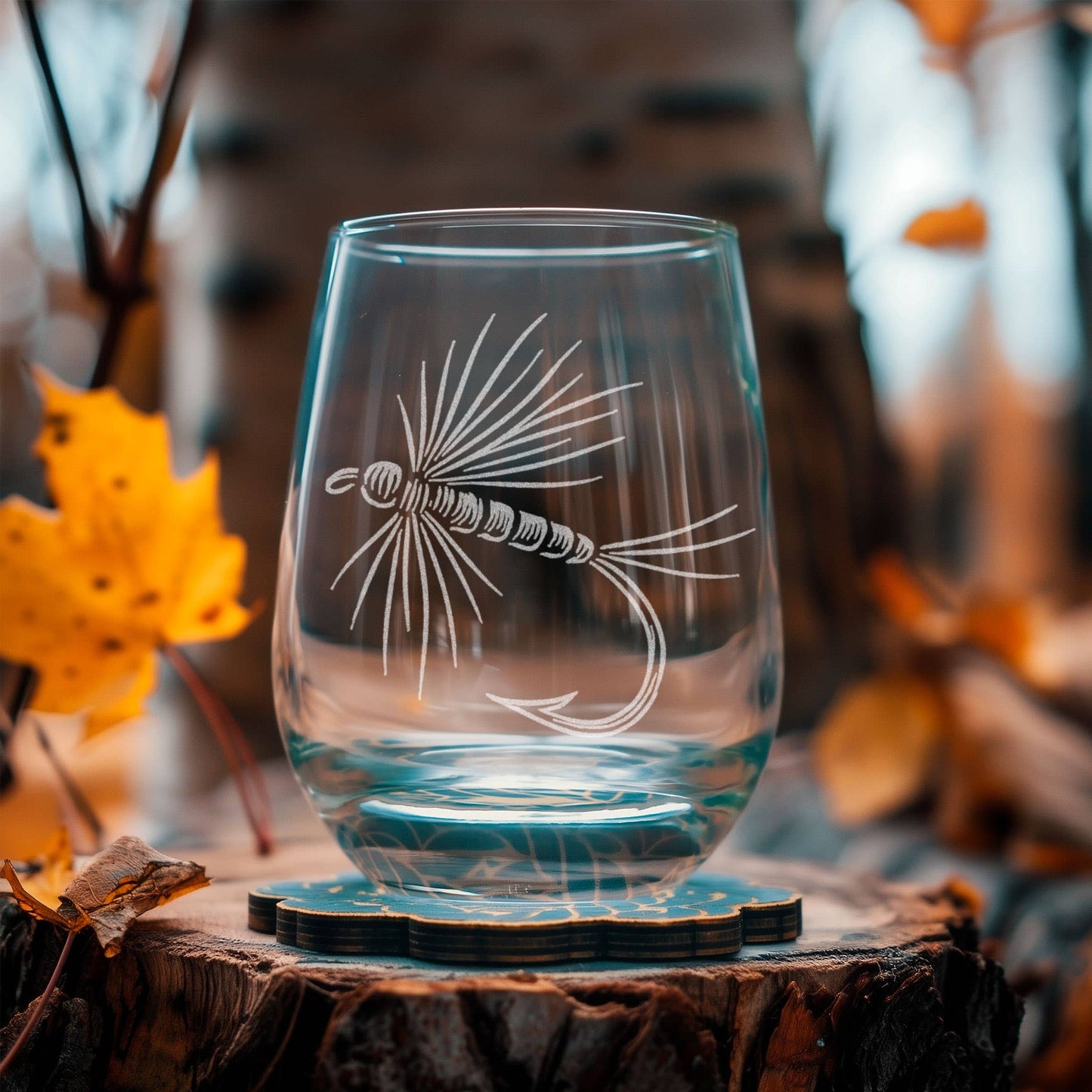 Benoit's Design Co. - Fly Fishing Flies Drinking Glasses (Set of 4): Set of 4 / Pint ~16 oz - PMA Store at the Portland Museum of Art, Maine