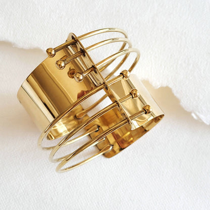 Bisjoux - Brass modern brutalist Wired bracelet Bangle: Armlet