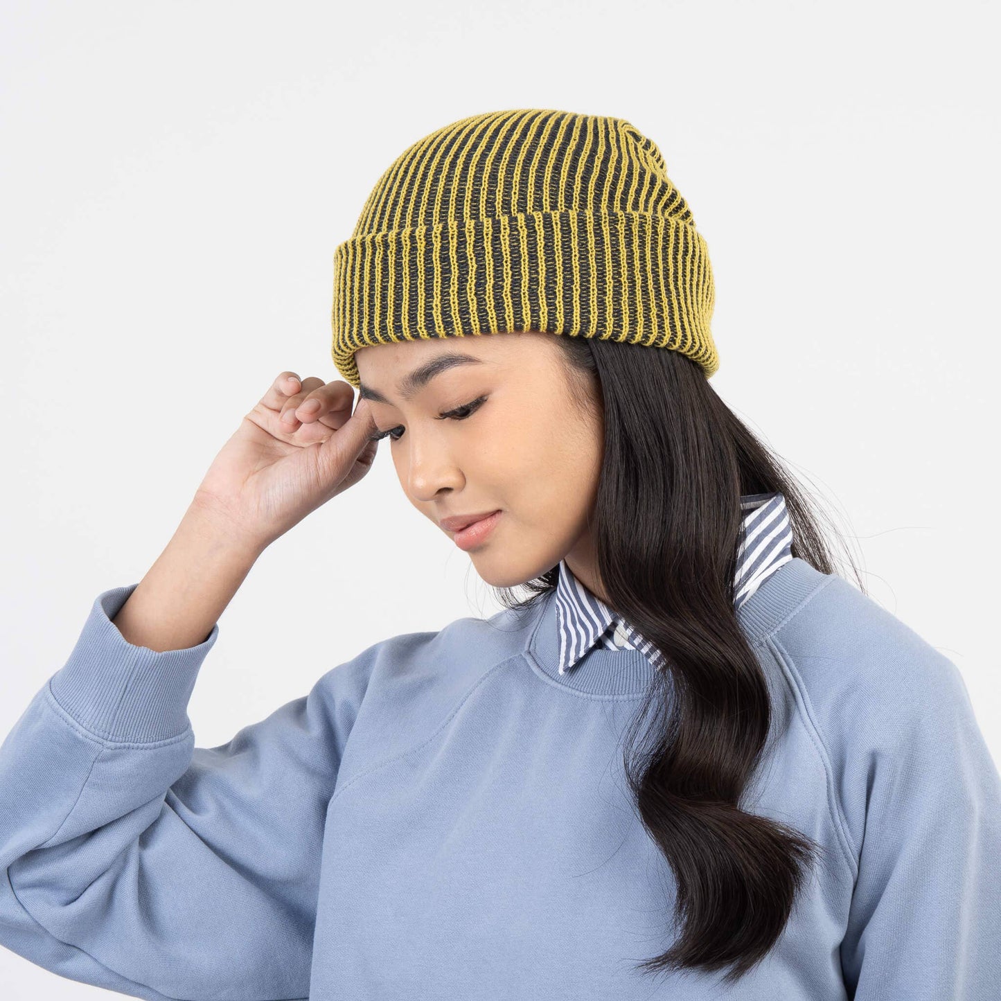 Simple Rib Knit Beanie: Peach Lime - PMA Store at the Portland Museum of Art, Maine