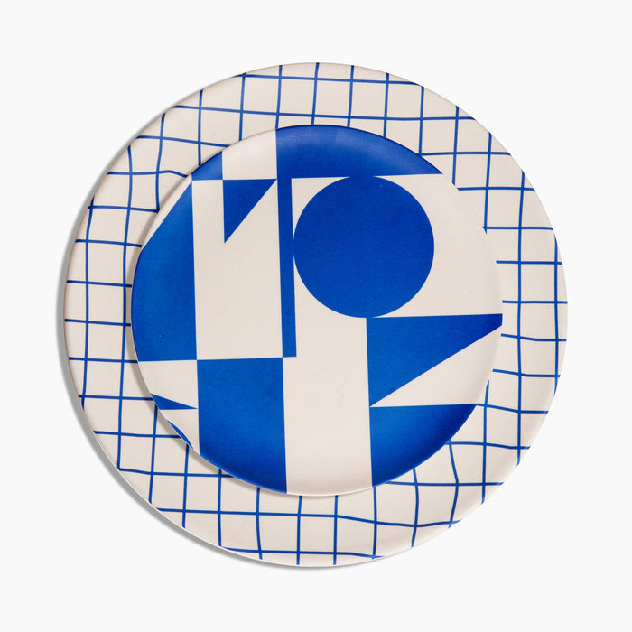 Poketo - Bamboo Dinner Plates in Grid Set - PMA Store at the Portland Museum of Art, Maine