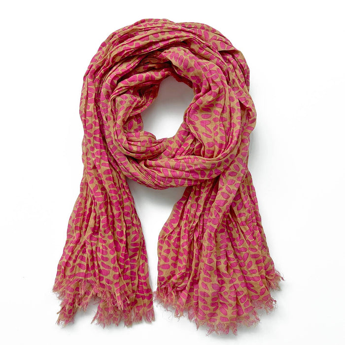 See Design - Cotton Scarf: Notes Yellow/Pink