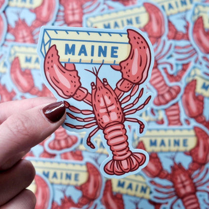 Stuck on Maine - Maine Lobster & Butter Sticker — Vinyl, Waterproof Sticker - PMA Store at the Portland Museum of Art, Maine