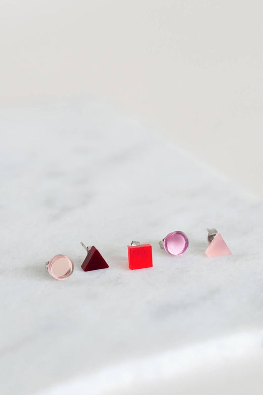 Pamela Coromoto - Basic - Mini Earrings Set (5) - Colorful Palette: Pink Palette - PMA Store at the Portland Museum of Art, Maine