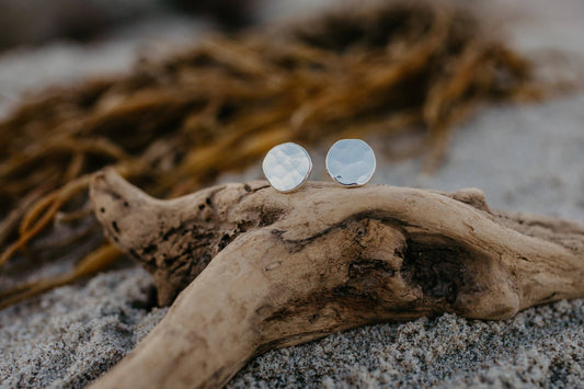 Sea Salt & Silver - Hammered Stud Earrings - PMA Store at the Portland Museum of Art, Maine