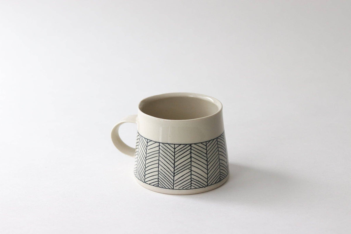 Elizabeth Benotti Ceramics - Herringbone Mug: White - PMA Store at the Portland Museum of Art, Maine