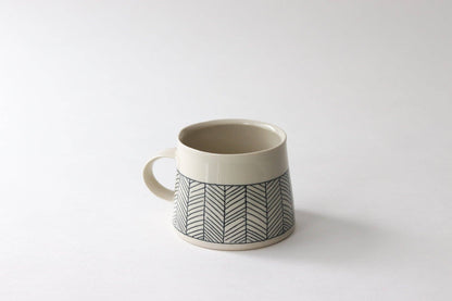 Elizabeth Benotti Ceramics - Herringbone Mug: White - PMA Store at the Portland Museum of Art, Maine