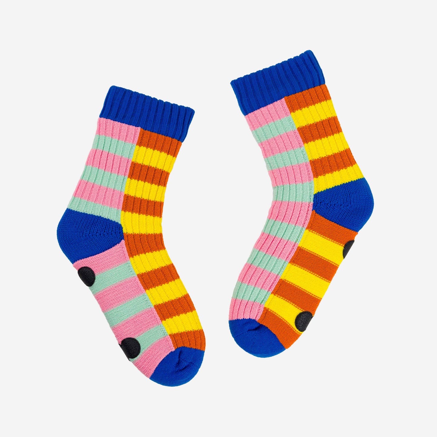 Super Stripe Knit House Socks: Poppy Lilac / L/XL - W 9.5-12.5<br>M 8-11 - PMA Store at the Portland Museum of Art, Maine