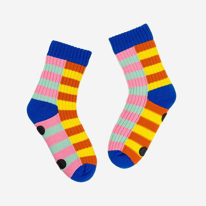 Super Stripe Knit House Socks: Poppy Lilac / L/XL - W 9.5-12.5<br>M 8-11 - PMA Store at the Portland Museum of Art, Maine
