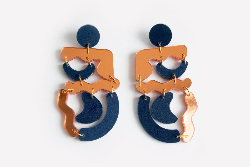 Ecoresin Squiggle Mania Earrings: Nude Solar - PMA Store at the Portland Museum of Art, Maine