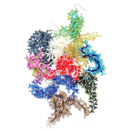 Dunitz & Company - Glass Seed Bead Coral Earrings - Fair Trade Verified: Assorted Spring Colors