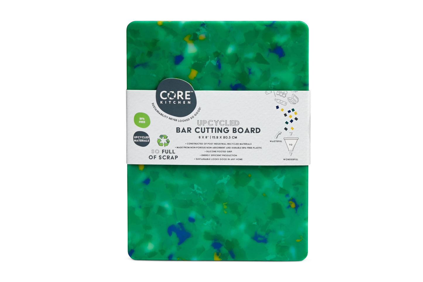 Core Home - Recycled Plastic Cutting Board XS Green Confetti