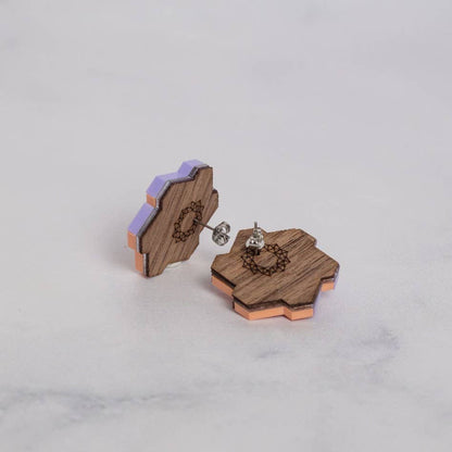 Pamela Coromoto - NEW Prisma Earrings – Bold Geometry for Modern Style: Purple Palette / Clip