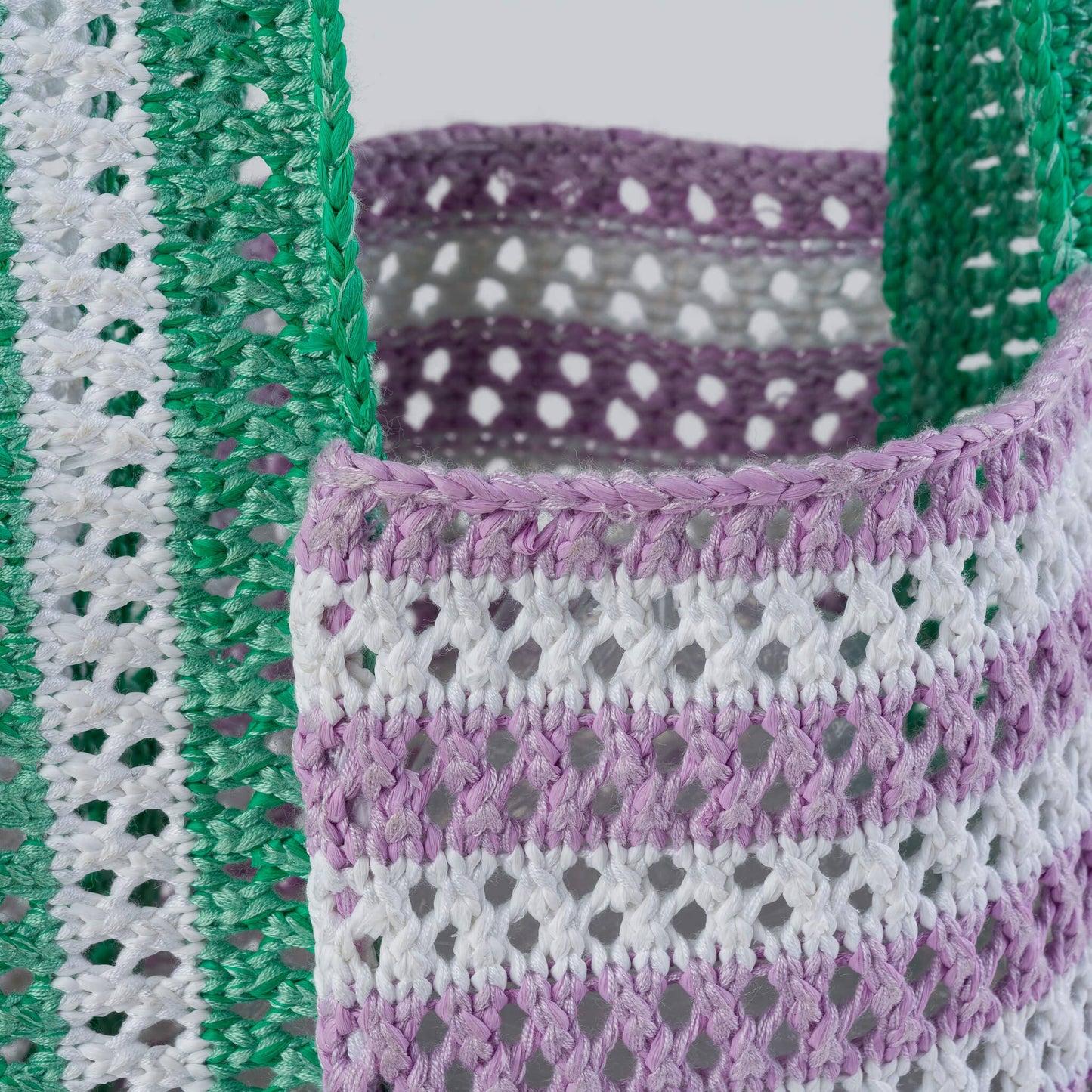 Stripe Mini Raffia Bag: Kelly Lilac - PMA Store at the Portland Museum of Art, Maine