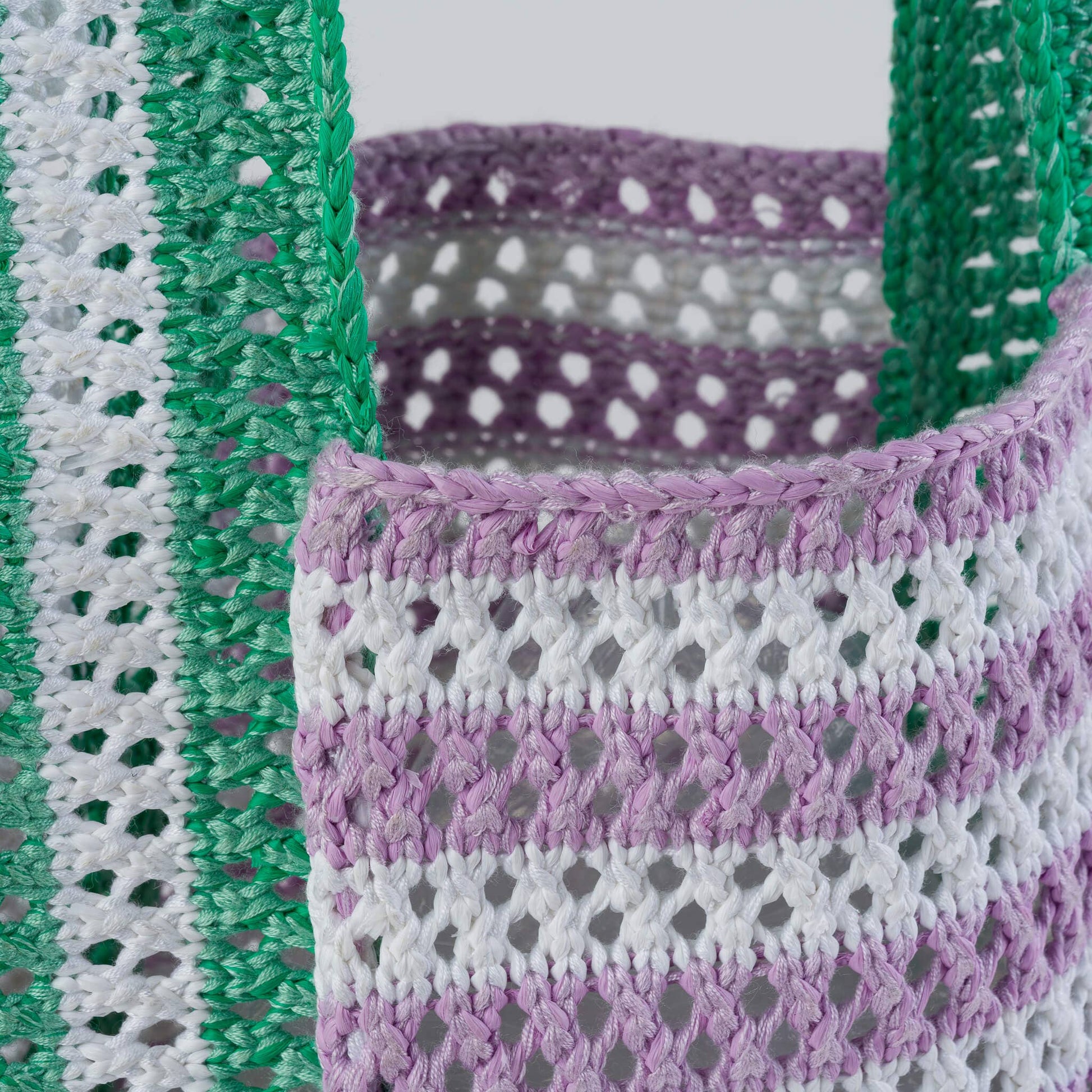 Stripe Mini Raffia Bag: Kelly Lilac - PMA Store at the Portland Museum of Art, Maine