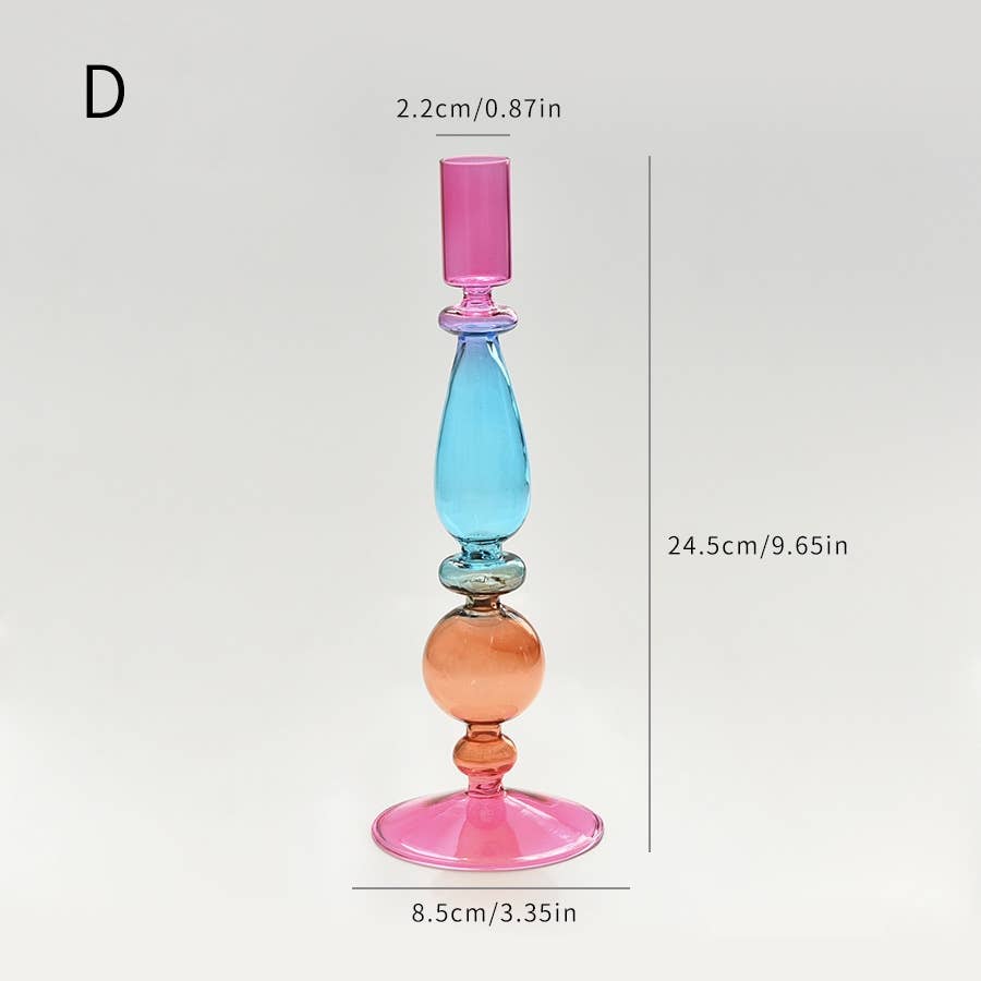 IVORE.GROUP (We cover All Import duty) - Contrast Colorful Glass Candle Holder: A - PMA Store at the Portland Museum of Art, Maine