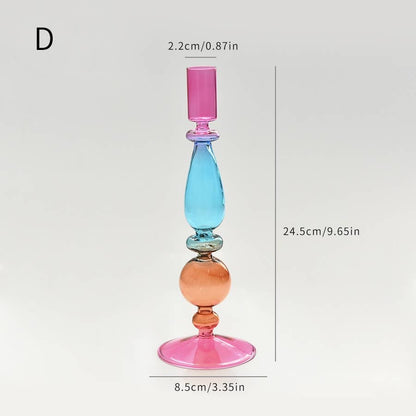 IVORE.GROUP (We cover All Import duty) - Contrast Colorful Glass Candle Holder: A - PMA Store at the Portland Museum of Art, Maine