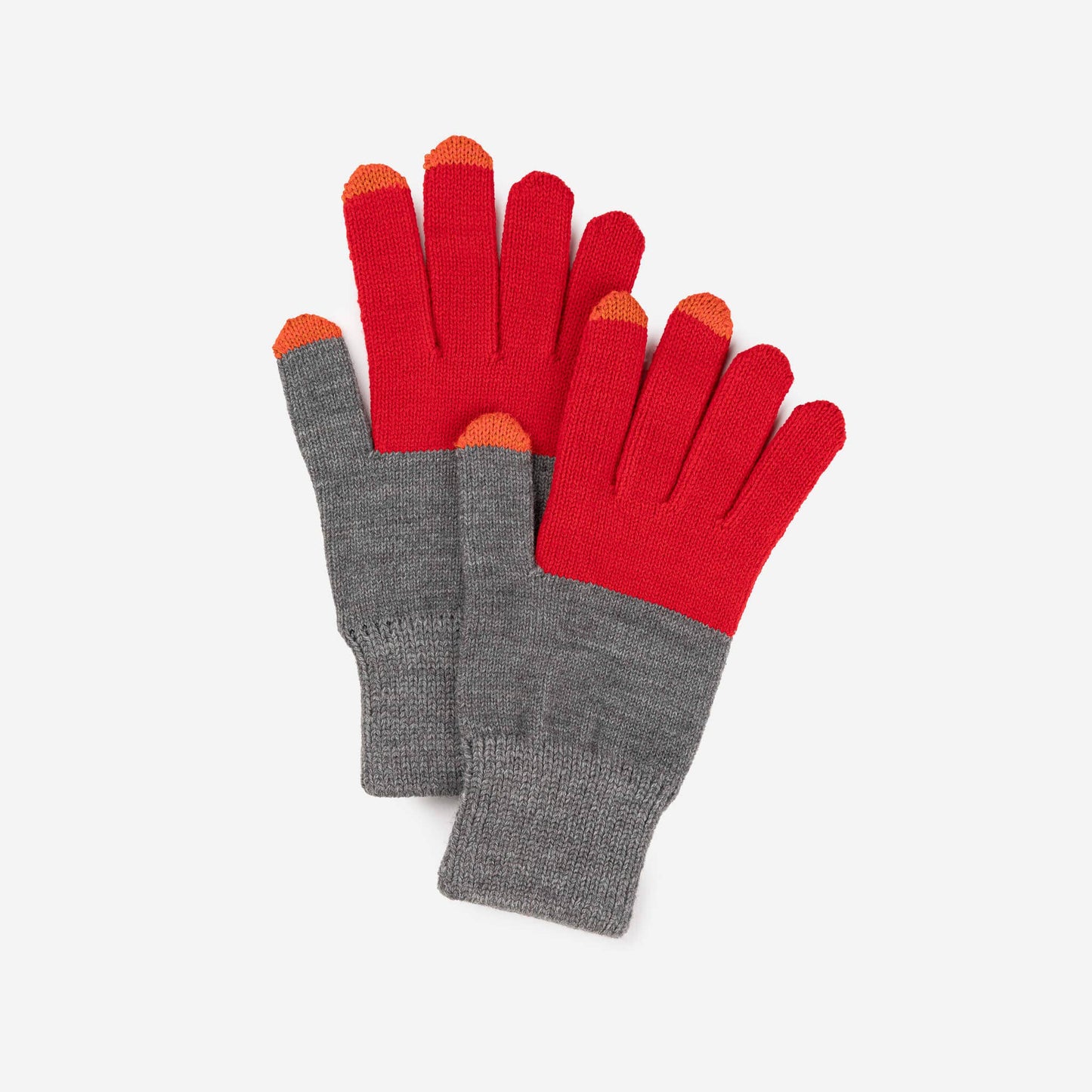 Colorblock Knit Touchscreen Gloves: Teal Peach - PMA Store at the Portland Museum of Art, Maine
