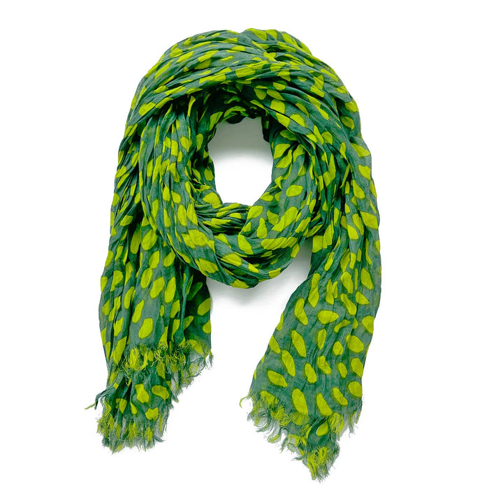 See Design - Cotton Scarf: Speck Green/Citrus