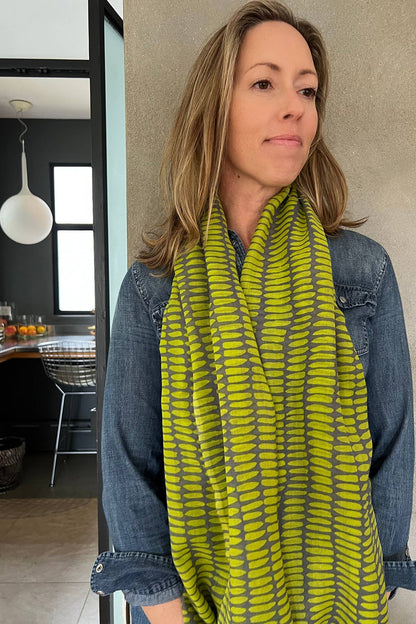 Wool Scarf: Blocks Orange - PMA Store at the Portland Museum of Art, Maine