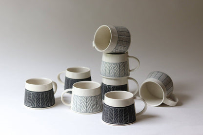 Elizabeth Benotti Ceramics - Herringbone Mug: White - PMA Store at the Portland Museum of Art, Maine
