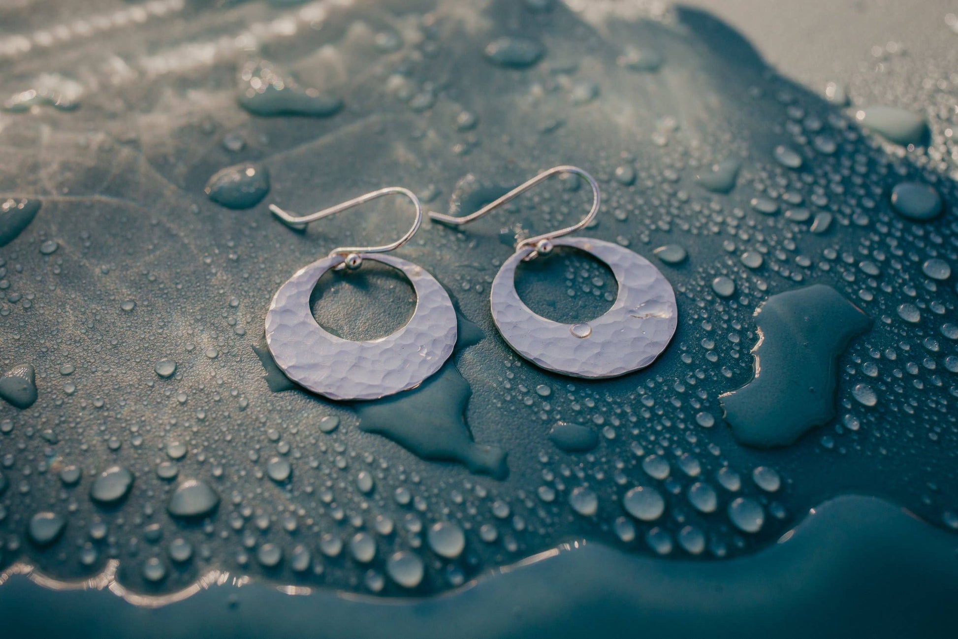 Sea Salt & Silver - Small Hammered Circle Earrings - PMA Store at the Portland Museum of Art, Maine