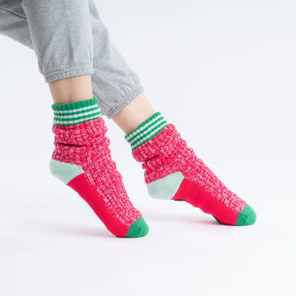 Varsity Knit House Socks: Fuchsia / L/XL - W 9.5-12.5<br>M 8-11 - PMA Store at the Portland Museum of Art, Maine