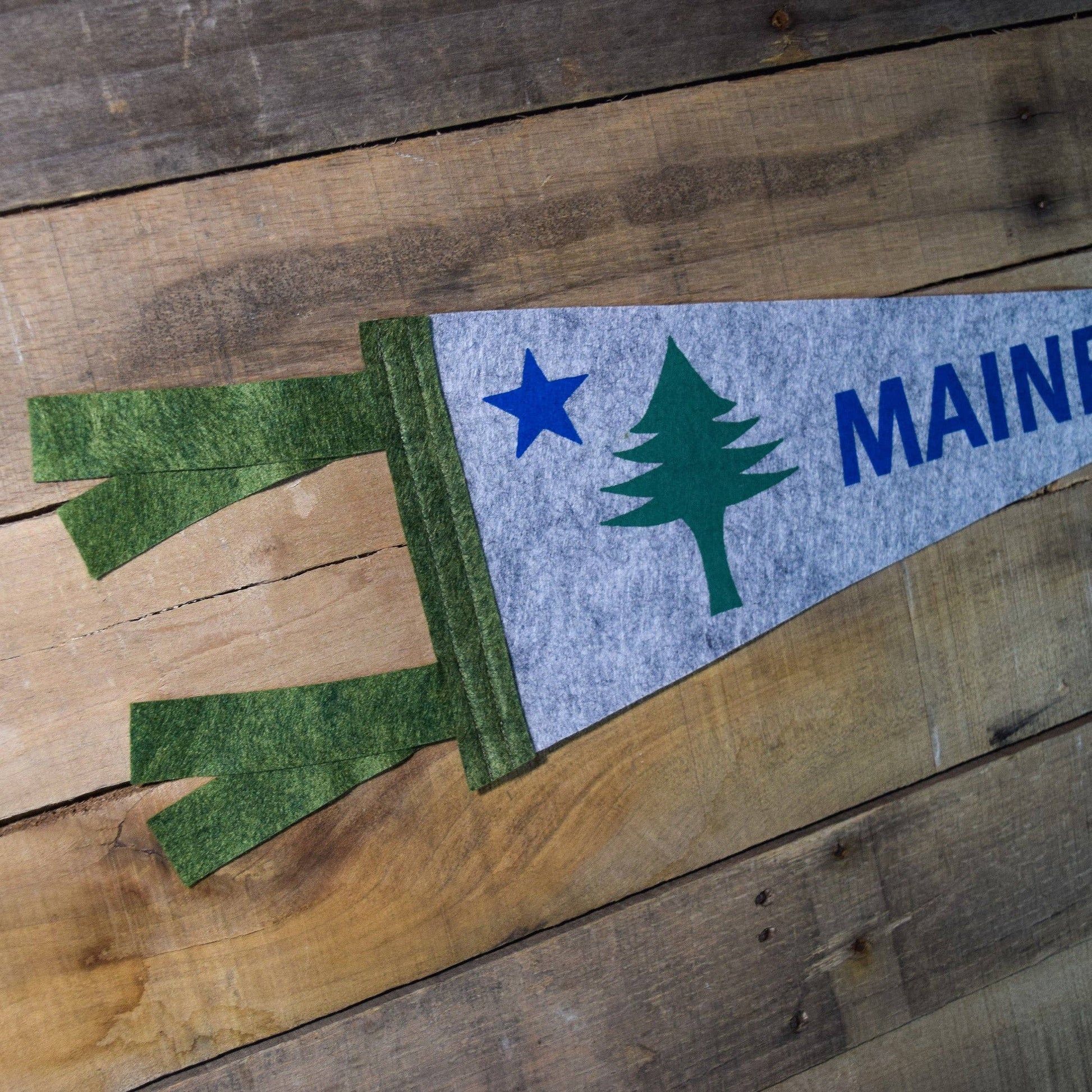 Quiet Tide Goods - Maine 1901 Flag Pennant - Grey - PMA Store at the Portland Museum of Art, Maine