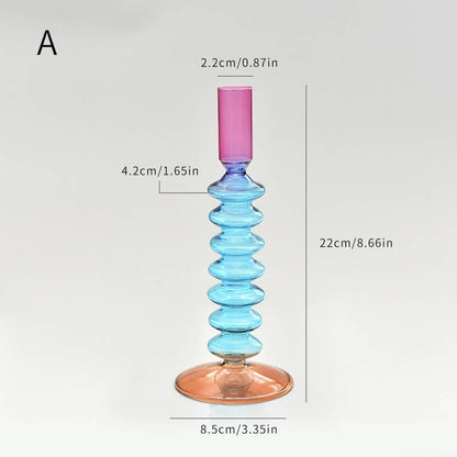 IVORE.GROUP (We cover All Import duty) - Contrast Colorful Glass Candle Holder: A - PMA Store at the Portland Museum of Art, Maine