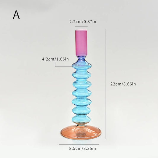 IVORE.GROUP (We cover All Import duty) - Contrast Colorful Glass Candle Holder: A - PMA Store at the Portland Museum of Art, Maine