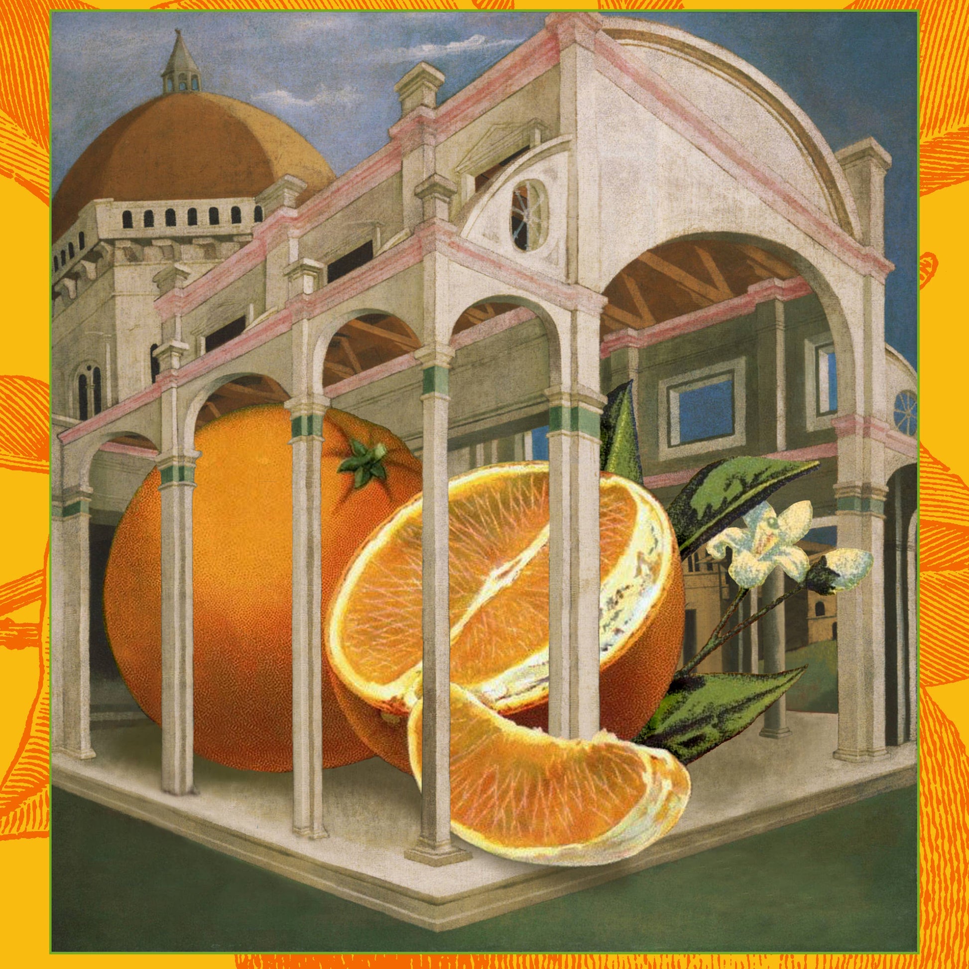 Pictrix Design - “Big produce: Oranges” A2 notecard: Recycled white envelopes - PMA Store at the Portland Museum of Art, Maine