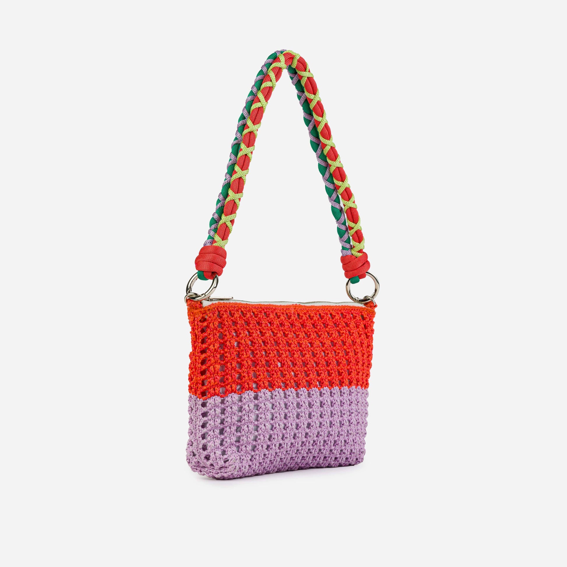 Colorblock Raffia Zip Bag: Golden Olive Cobalt - PMA Store at the Portland Museum of Art, Maine