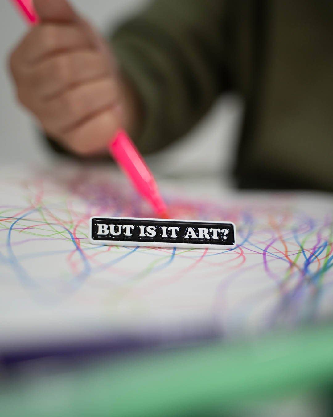 But Is It Art? • Enamel Pin - PMA Store at the Portland Museum of Art, Maine