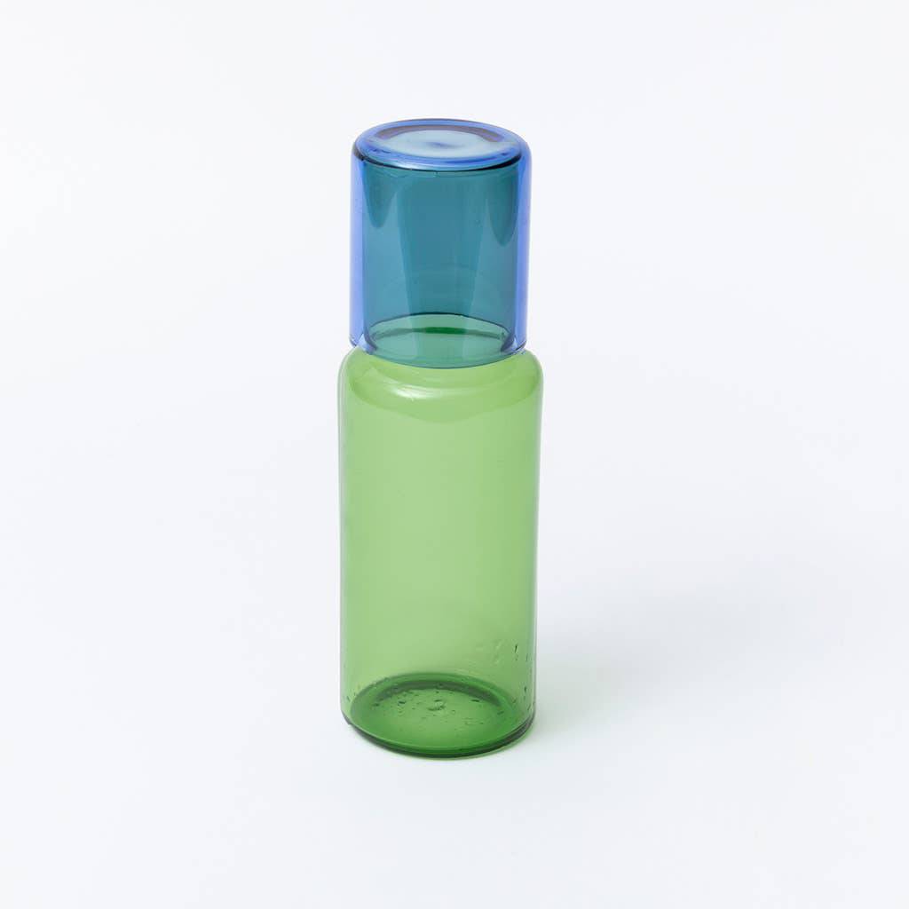 Block Design - Duo Tone Glass Carafe: Pink/Green - PMA Store at the Portland Museum of Art, Maine