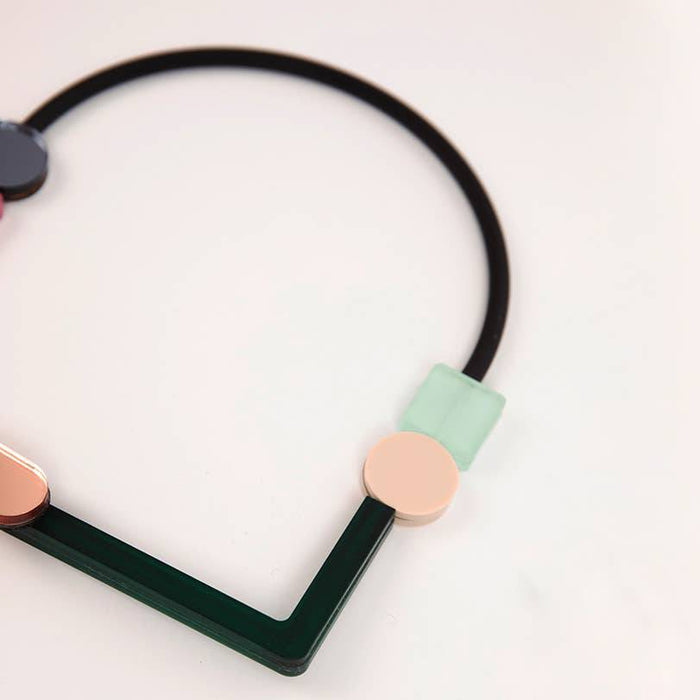 NEW Impulse Necklace - O: Royal Green Gold Rose and Beige - PMA Store at the Portland Museum of Art, Maine