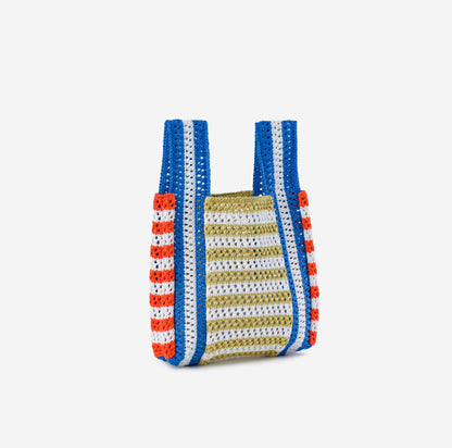 Stripe Mini Raffia Bag: Kelly Lilac - PMA Store at the Portland Museum of Art, Maine