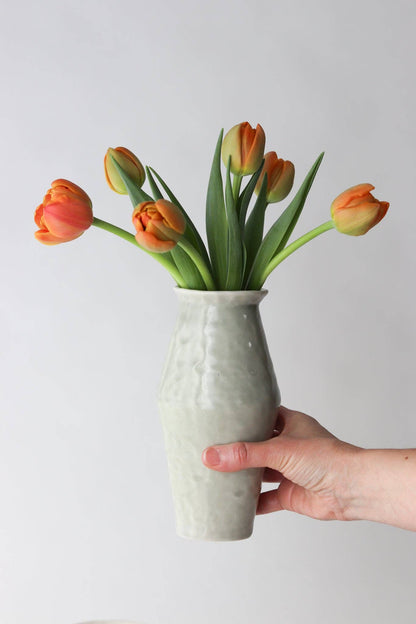 Elizabeth Benotti Ceramics - Everyday Pinched Vase: Striped - PMA Store at the Portland Museum of Art, Maine