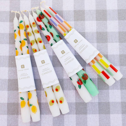 Olive Taper Dinner Candles  | 2 Pack | Summer Decor | - PMA Store at the Portland Museum of Art, Maine