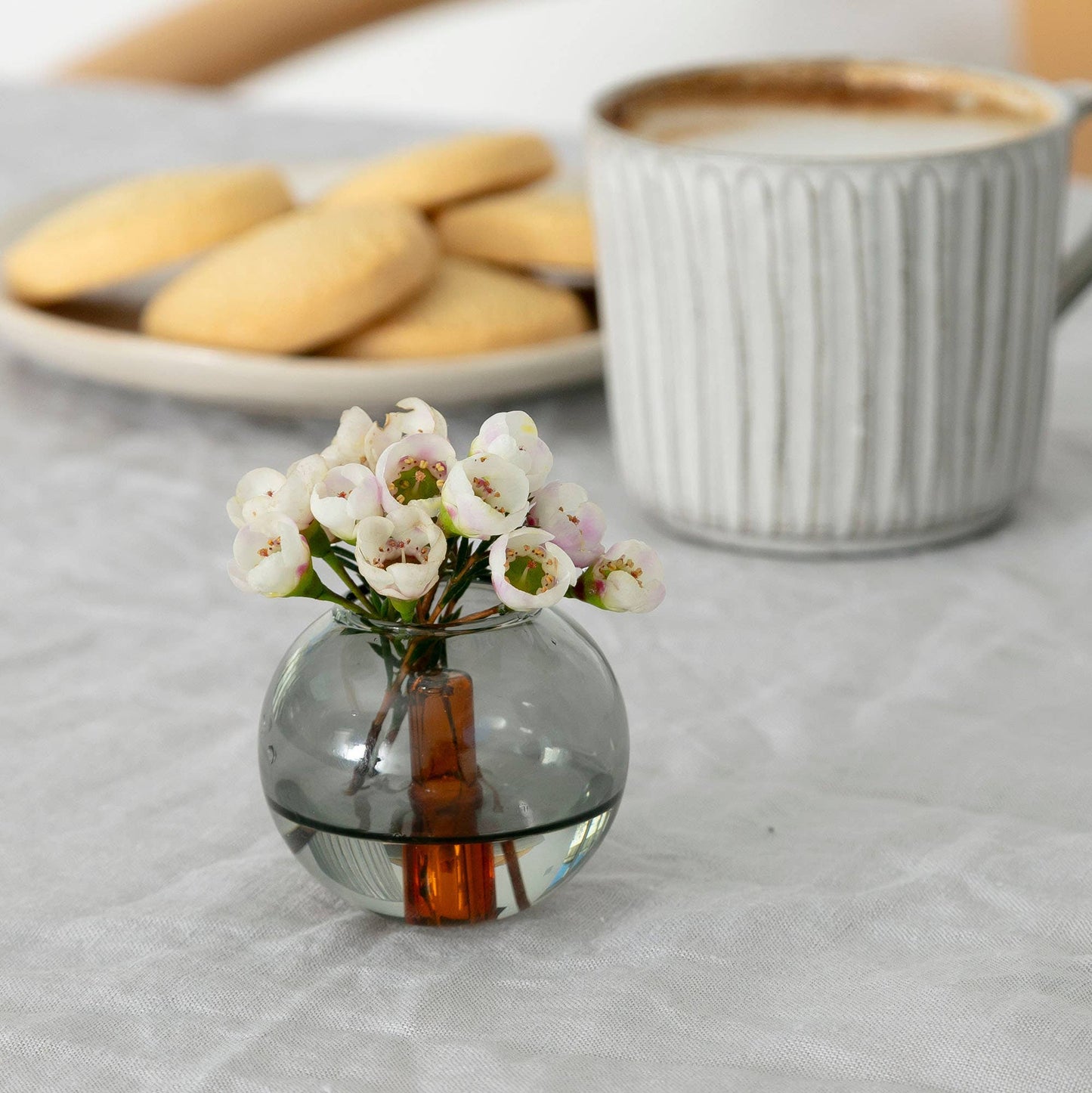 Block Design US - Mini Bubble Glass Vase: Blue and Yellow