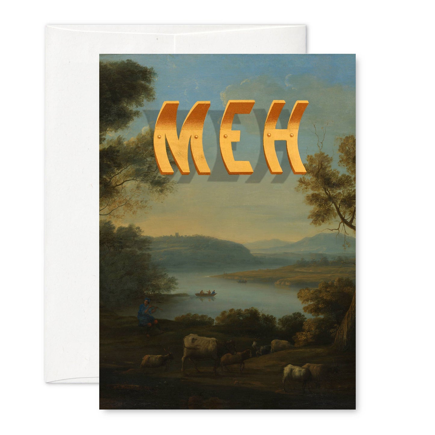 "Pastoral: MEH" A6 greeting card: Recycled white envelopes - PMA Store at the Portland Museum of Art, Maine
