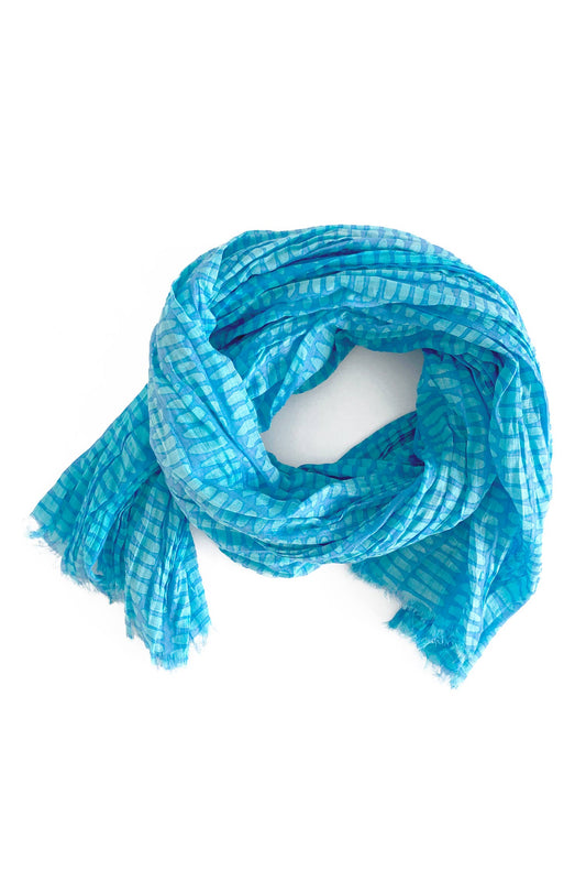 Cotton Scarf: Wall Aqua/Blue - PMA Store at the Portland Museum of Art, Maine