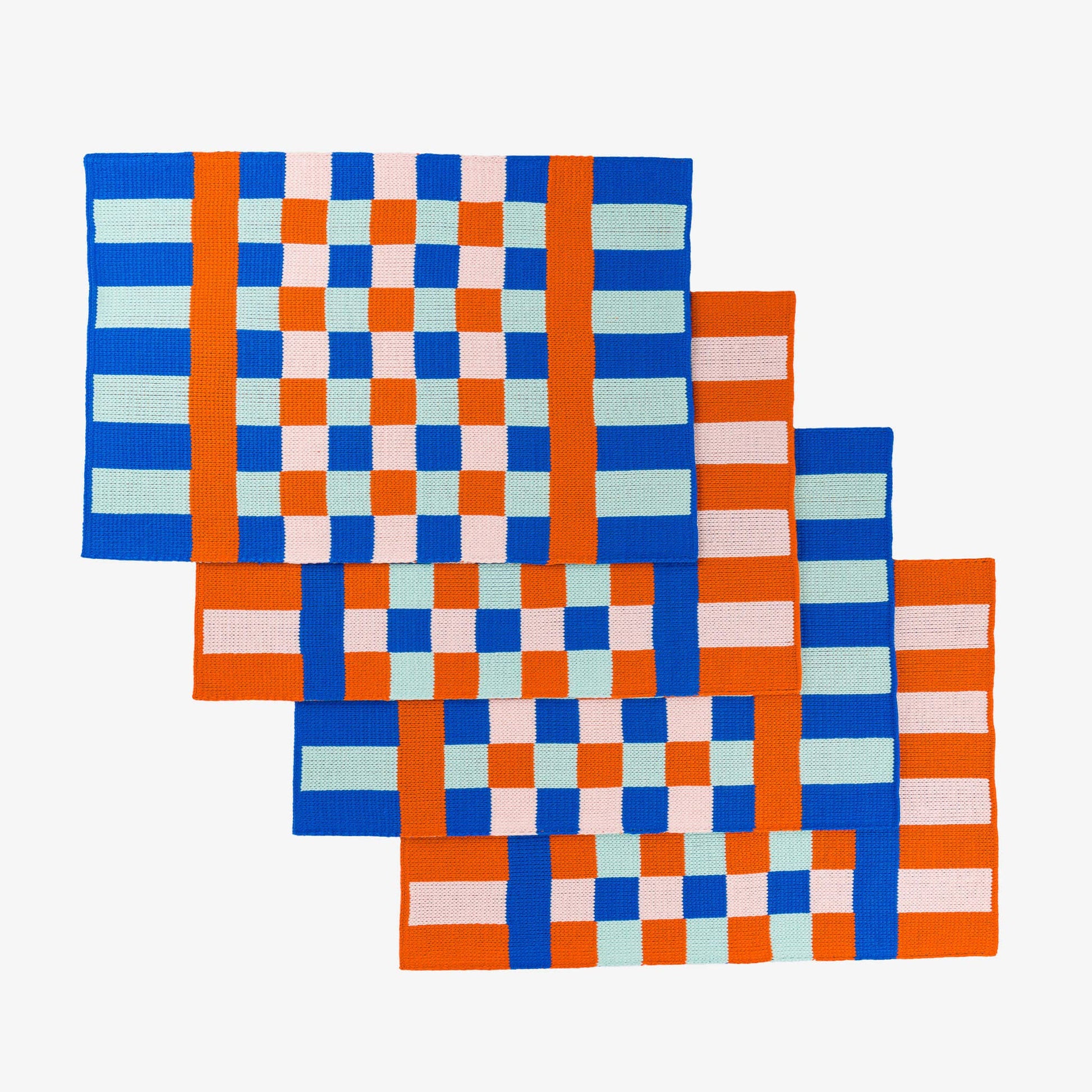 Square Square Placemat Set: Peach Lime - PMA Store at the Portland Museum of Art, Maine