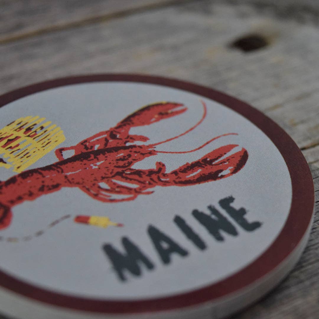 Quiet Tide Goods - Maine Lobster 3x3in Vinyl Sticker - PMA Store at the Portland Museum of Art, Maine