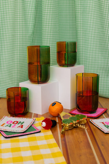 Ban.do - High Ball Glasses, Colorblock - PMA Store at the Portland Museum of Art, Maine